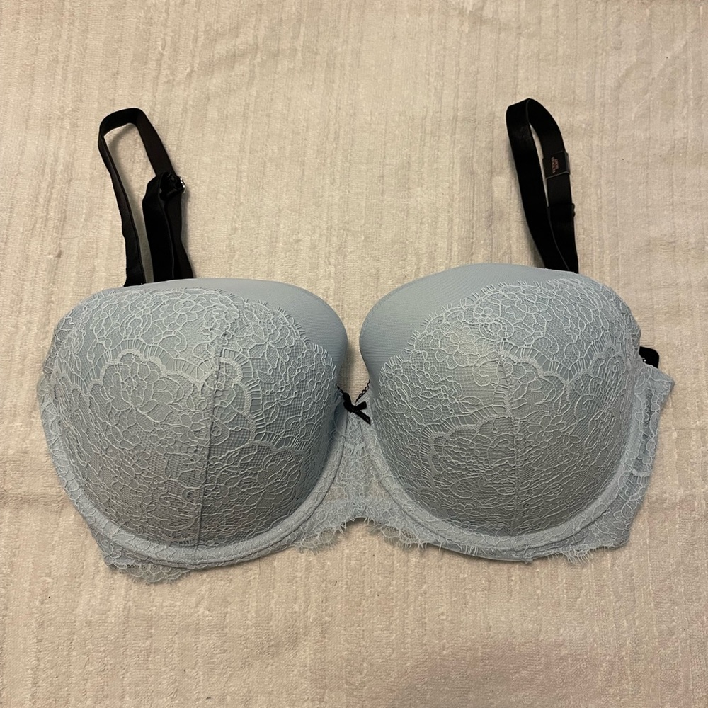 Baby blue and black Dream Angels Lined Demi.